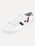 Tênis Lacoste Masculino Sideline Canvas Wht/DK Red/Nvy Branco