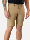Bermuda Lacoste Masculina Sarja Slim Cotton Stretch Bege