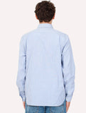 Camisa Lacoste Masculina Regular Striped Cotton Azul Claro/ Branca