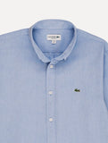 Camisa Lacoste Masculina Regular Pinpoint Cotton Oxford Azul Mescla
