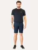 Bermuda Lacoste Masculina Sarja Slim Cotton Stretch Azul Marinho