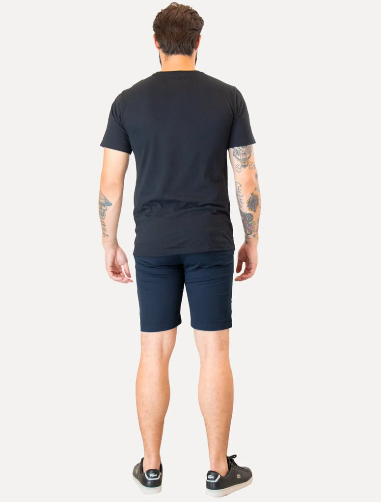 Bermuda Lacoste Masculina Sarja Slim Cotton Stretch Azul Marinho